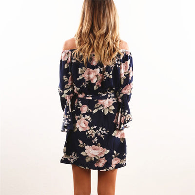 Vestido Suelto con Cinturón Estampado