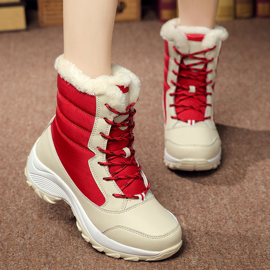 Botas de Nieve Impermeables para Mujer con Forro de Algodón y Terciopelo