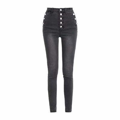 Pantalones Vaqueros Talle Alto con Botones y Tela Reforzada - Image 7