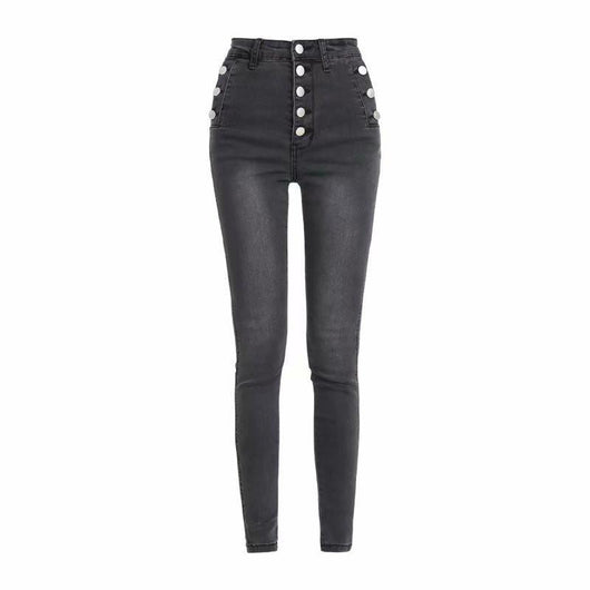 Pantalones Vaqueros Talle Alto con Botones y Tela Reforzada - Image 7