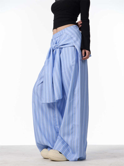 Pantalones Anchos a Rayas de Contraste Retro - Cómodos y Versátiles - Image 5