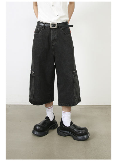 Shorts Cargo Denim Holgados Estilo Hip-hop Urbano - Image 15