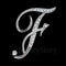 English letter brooch with diamonds F