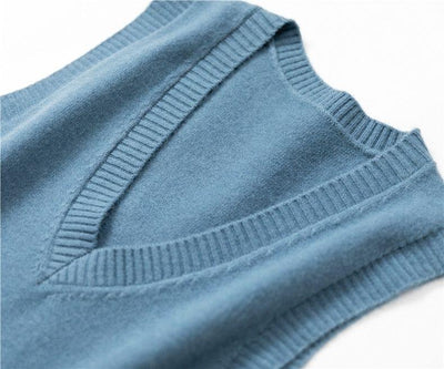 Chaleco Tejido Retro V-Cuello para Mujer - Estilo Europeo Primavera Otoño - Image 15