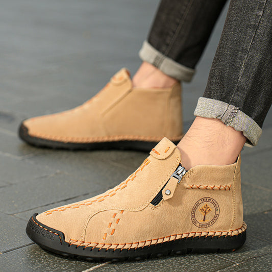 Botas Martin Hombre Caña Alta Suela Gruesa Estilo Moderno