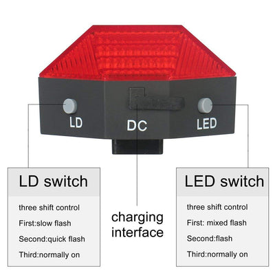 Luz trasera para bicicleta con carga USB y alerta de seguridad - Image 9