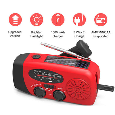 Radio Linterna Multifunción con Carga Solar y Manivela USB - Image 7
