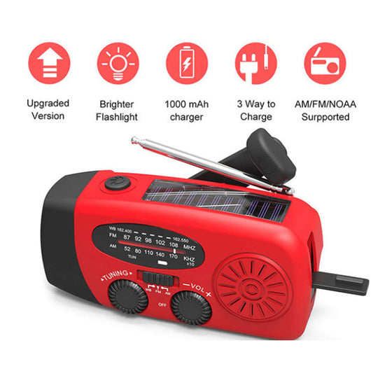 Radio Linterna Multifunción con Carga Solar y Manivela USB - Image 7
