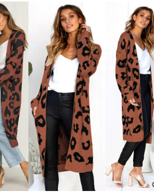 Cardigan de Leopardo para Otoño e Invierno - Suéter Tejido Elegante para Mujer - Image 7