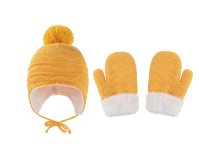 Conjunto de Gorro con Orejeras y Guantes de Lana para Niños en Color Sólido - Image 22