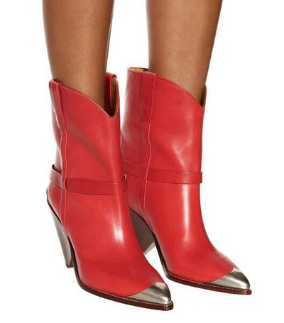 Botas Tobilleras de Tacón Alto con Punta Metálica - Image 8