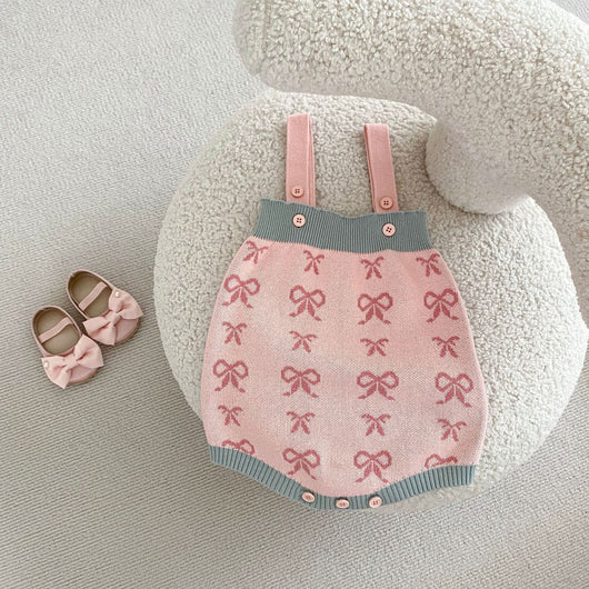 Cardigan Romper de Punto con Cuello Concha y Moño - Manga Larga - Image 19