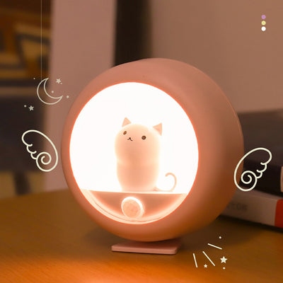 Lámpara Nocturna Inteligente con Sensor de Movimiento - Diseño Gato para Dormitorio