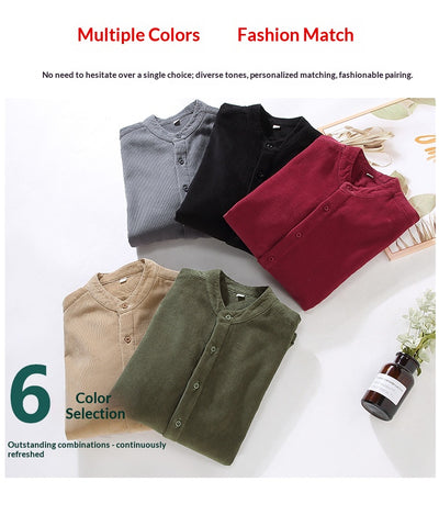 Chaqueta de Corduroy Grueso Forrada en Franela con Cuello Alto - Image 25
