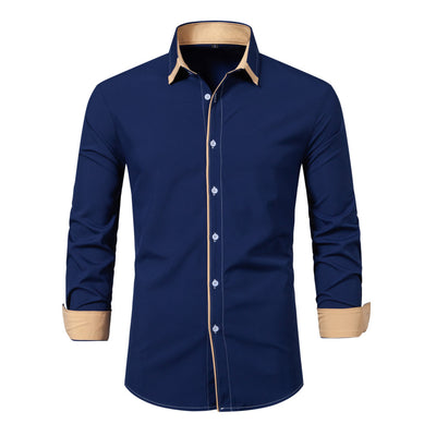 Camisa Casual de Manga Larga con Contraste de Colores - Image 29
