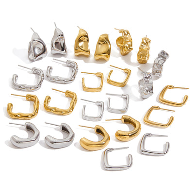 Aretes C Acero Inoxidable Lujo Europeo Minimalista - Image 5