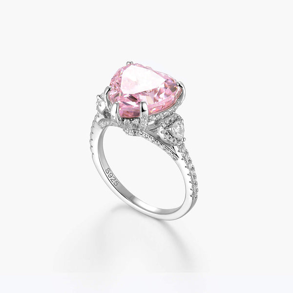 Anillo de Corazón Zirconia Hielo con Pulsera Francesa para Mujer