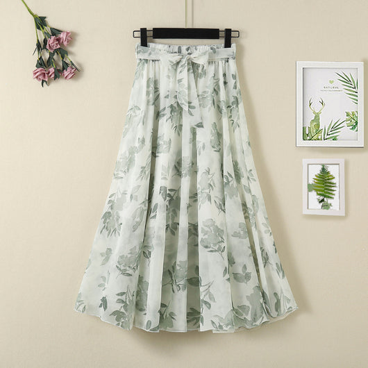 Falda Media Cintura Alta Primavera Verano - Diseño Ondulado Moderno - Image 5