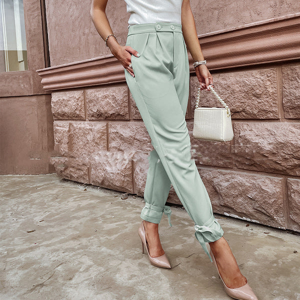 Pantalones Casuales para Mujer con Cordones Trendy