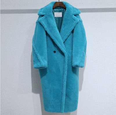 Abrigo Largo de Alpaca y Lana Rosa para Mujer - Image 19