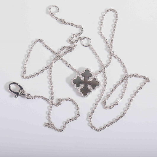 Collar de Plata S925 Diseño Flor de Trébol Fritilaria - Image 3