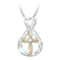 Cross Footprint Diamond Pendant Two Tone Twocolor cross 1PC