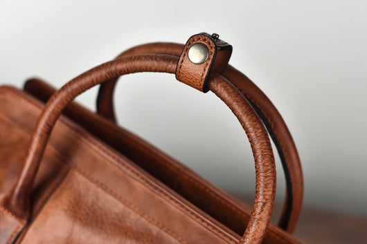 Bolso de Cuero Curtido al Vegetal Cosido a Mano - Gran Capacidad para Auto - Image 15