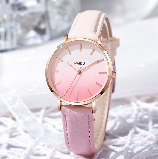 Reloj de Moda Coreana para Mujer con Diseño de Combinación de Colores