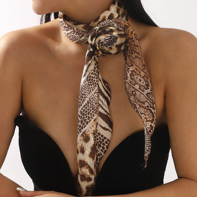 Pañuelo de Seda Estampado Leopardo y Lunares - Diseño Premium Rosa - Image 4
