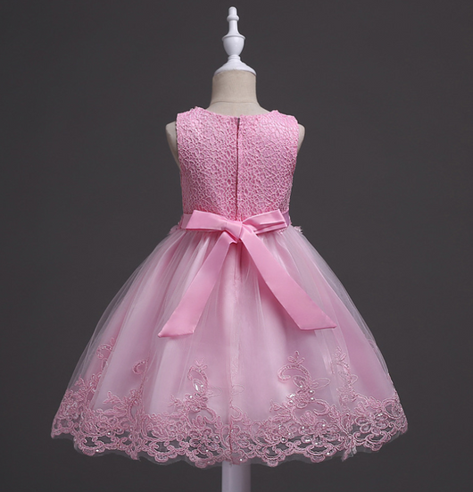 Vestido de Princesa para Niñas - Diseño Floral Elegante para Bodas y Celebraciones - Image 3