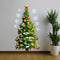 Vinilo Decorativo Navideño 3D - Árbol, Estrellas y Copos de Nieve Removible