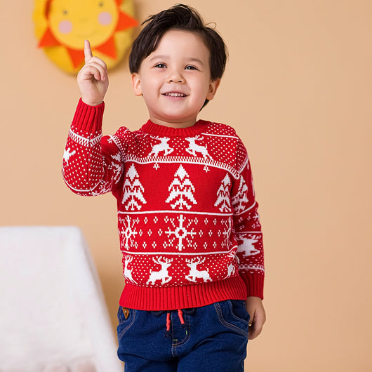 Suéter Infantil Jacquard Doble con Diseño Copo de Nieve - Image 10