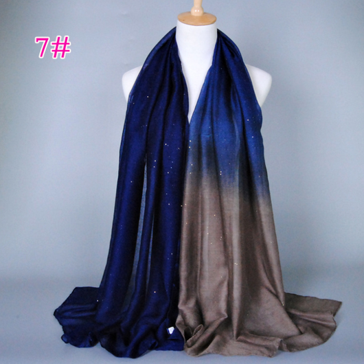 Bufanda Balinesa de Algodón y Lino con Degradado Estampado - Otoño Invierno - Image 16