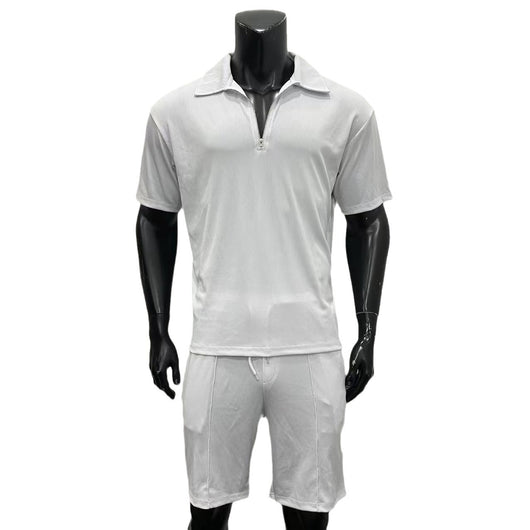 Conjunto Casual de Verano para Hombre - Polo con Cierre y Shorts con Cordón - Image 5