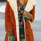 Chaqueta de Felpa Midi con Solapas y Bolsillos Parche