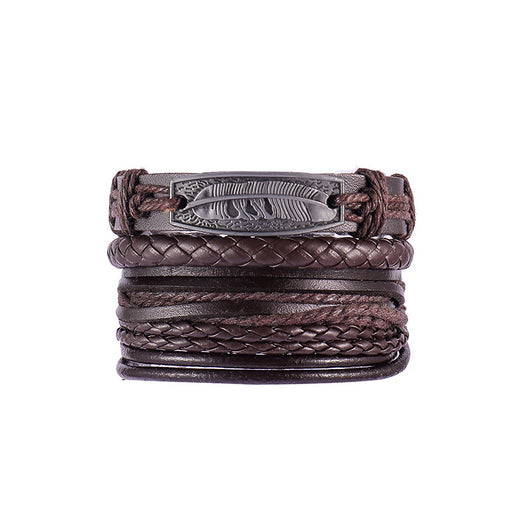Pulsera de Cuero Auténtico Tejida con Cuentas - Estilo Étnico Retro - Image 19