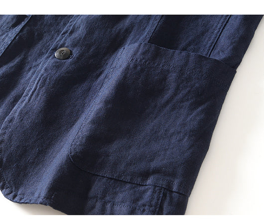 Traje de Lino con Cuello Clásico - Diseño Retro Fácil de Combinar - Image 13