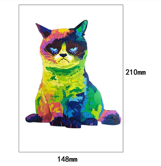 Puzzle de Madera Arcoíris para Gatos - Juguete de Desarrollo Cognitivo - Image 8