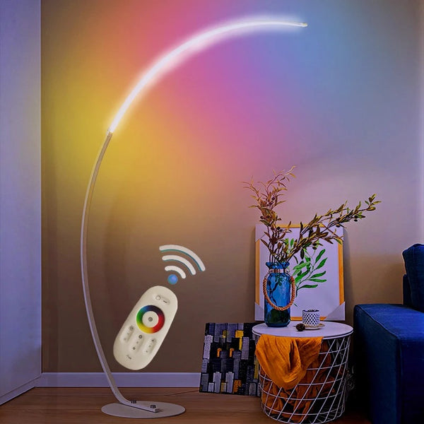Lámpara de Piso LED RGB Aluminio Premium para Sala y Dormitorio