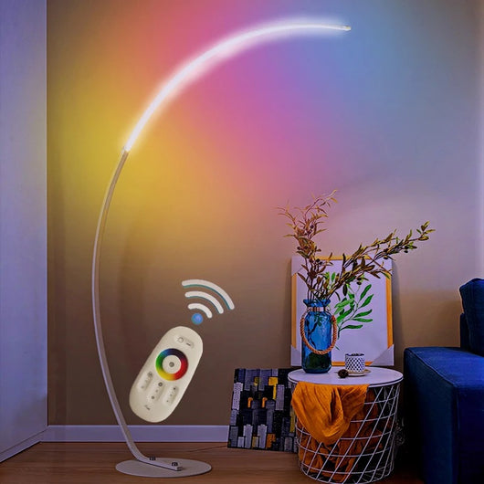 Lámpara de Piso LED RGB Aluminio Premium para Sala y Dormitorio