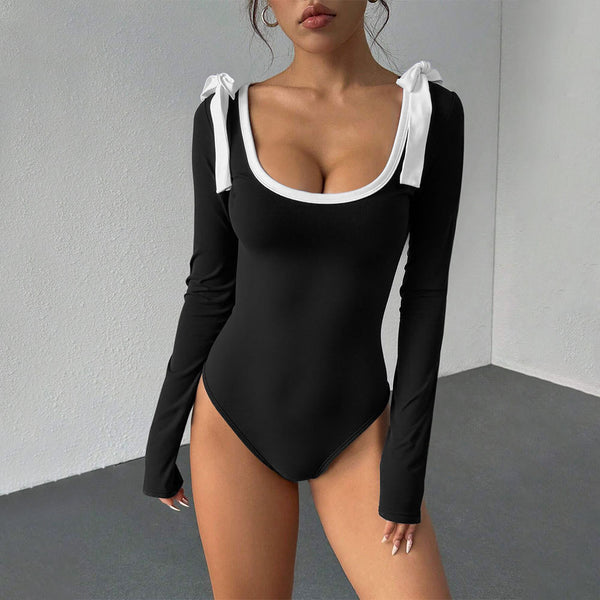 Jumpsuit Elegante con Escote Cuadrado y Mangas Acampanadas