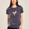 Camiseta Slim Fit Bordada Manga Corta para Mujer