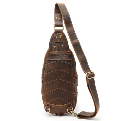 Bolsa de Pecho en Cuero Genuino Estilo Retro Casual - Image 4