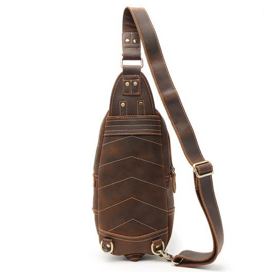 Bolsa de Pecho en Cuero Genuino Estilo Retro Casual - Image 4