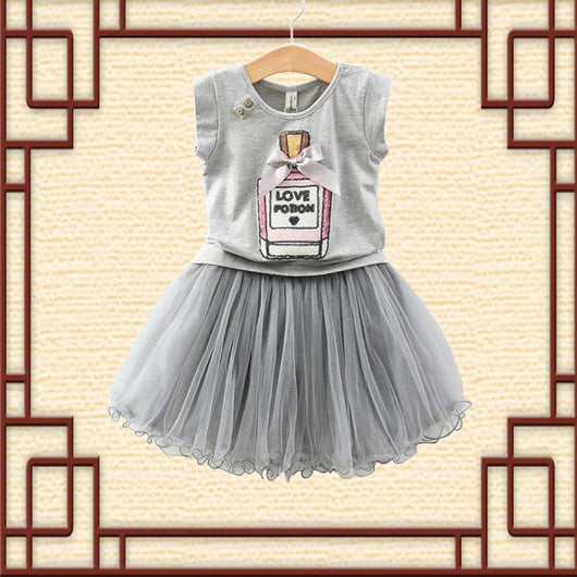 Conjunto Infantil Falda Tul con Blusa Botella de Perfume - Image 14