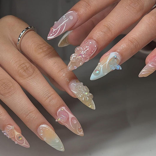 Uñas Postizas 3D con Relieve de Cristales - Diseño Sofisticado - Image 33