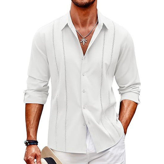 Camisa Manga Larga con Estampado Digital Talla Grande para Hombre - Image 7