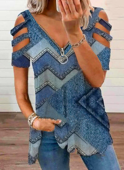 Blusa Casual para Mujer con Hombros Descubiertos y Cuello en V - Image 5
