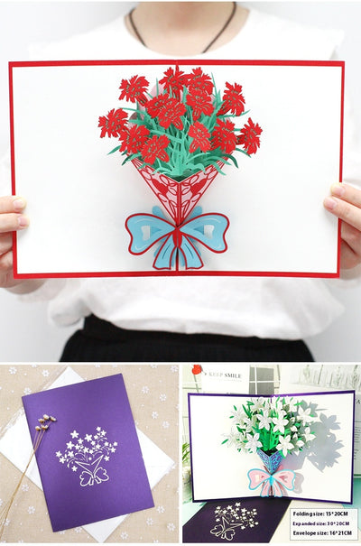 Tarjeta de Felicitación con Tallado de Rosas - Bendiciones de Cumpleaños - Image 20