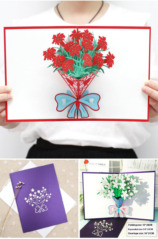 Tarjeta de Felicitación con Tallado de Rosas - Bendiciones de Cumpleaños - Image 20